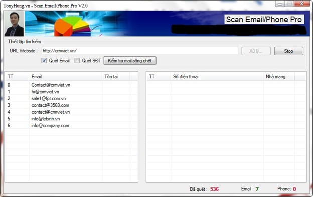Phần mềm quét email Iscan Pro