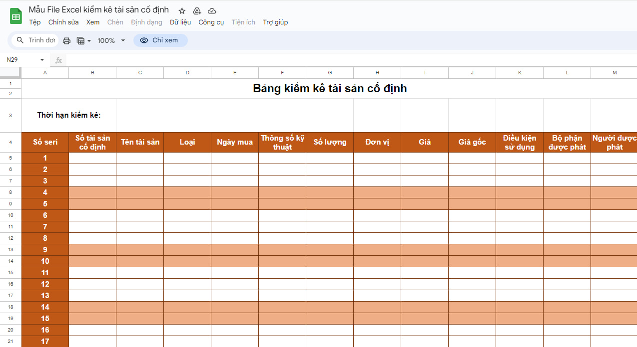 mẫu kiểm kê tài sản cố định