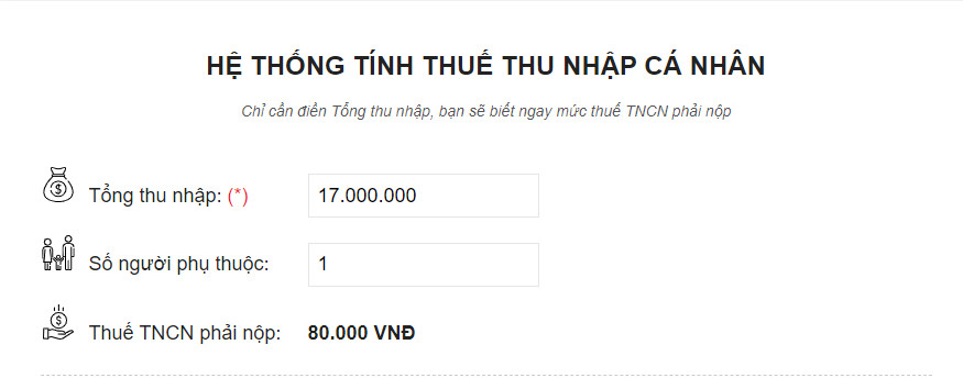 Cách tính thuế thu nhập cá nhân trên trang Luật Việt Nam