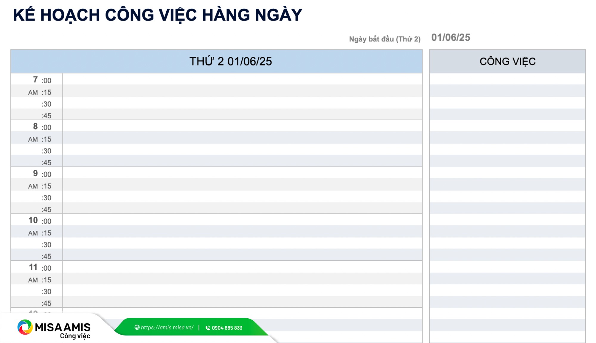 Mẫu kế hoạch công việc cá nhân