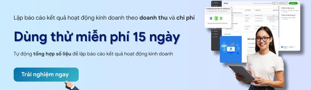 Banner lập báo cáo kết quả hoạt động kinh doanh theo doanh thu và chi phí