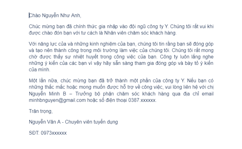 mau email gioi thieu nhan vien moi mau 4