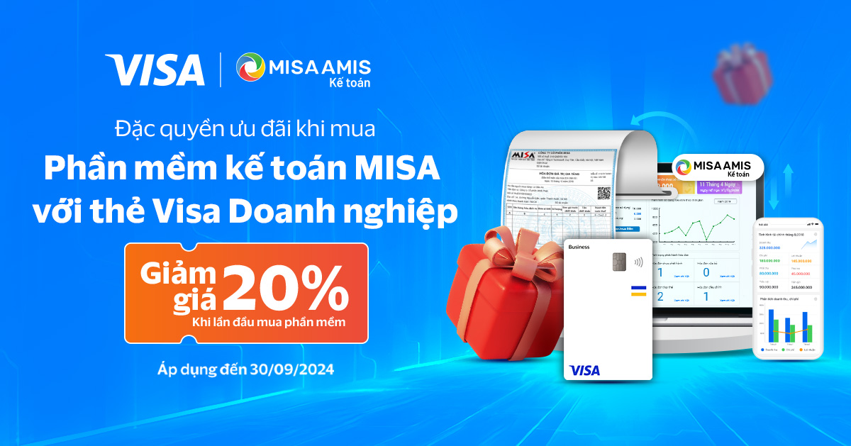 ưu đãi MISA thanh toán bằng thẻ VISA doanh nghiệp