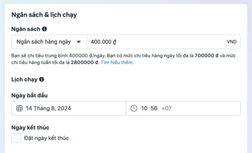 Xác định ngân sách và lịch chạy quảng cáo