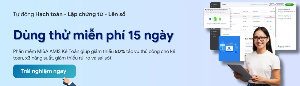 Banner tự động hạch toán, lập chứng từ, lên sổ