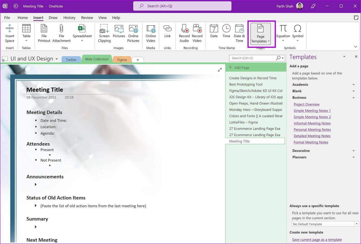 app quản lý công việc Microsoft OneNote 