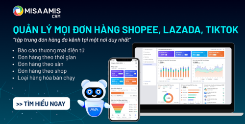 MISA AMIS CRM kết nối các sàn thương mại điện tử, tập trung đơn hàng đa kênh tại một nền tảng.