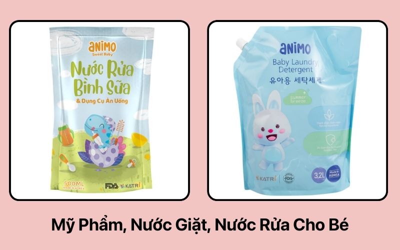 Mỹ phẩm, nước giặt, nước rửa cho bé