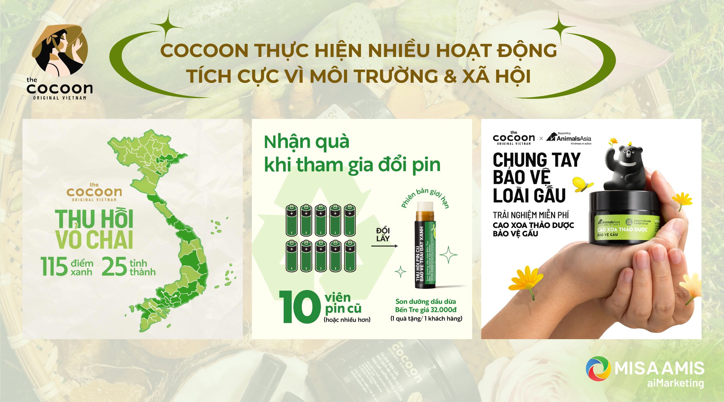 Cocoon thực hiện nhiều hoạt động tích cực vì môi trường & xã hội.