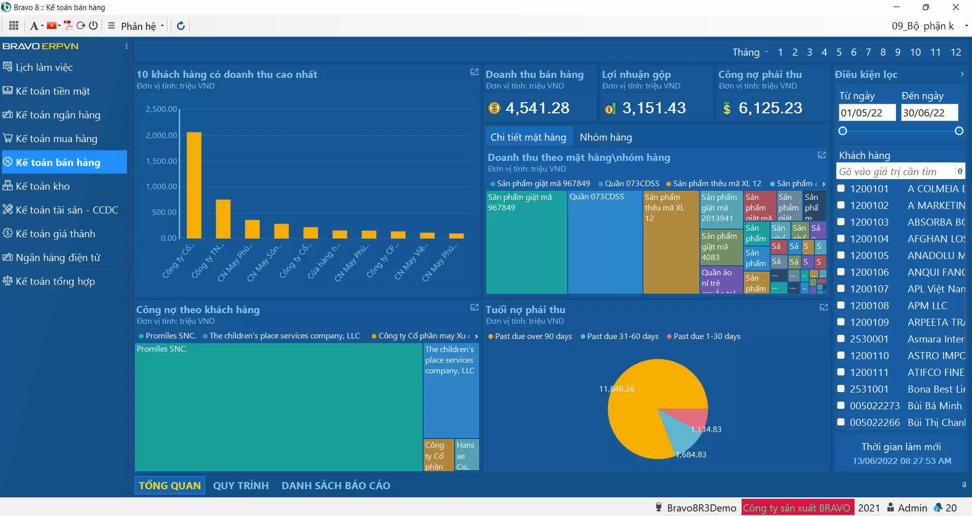 Phần mềm kế toán công nợ Bravo