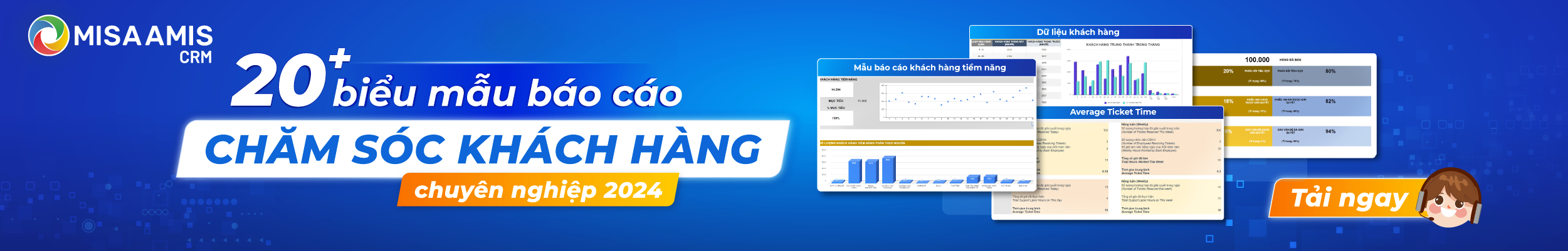 Banner mẫu báo cáo chăm sóc khách hàng