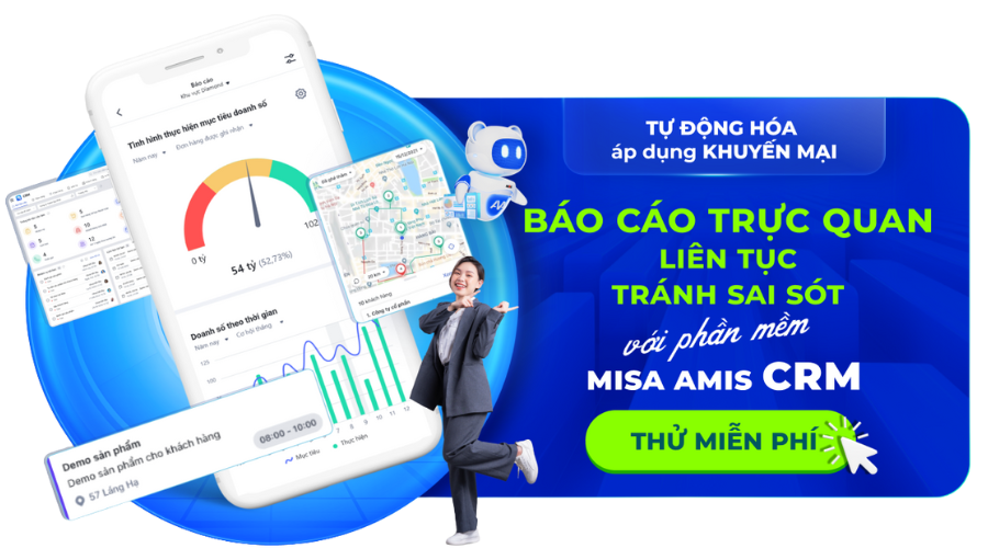 MISA AMIS CRM báo cáo chương trình khuyến mại trực quan