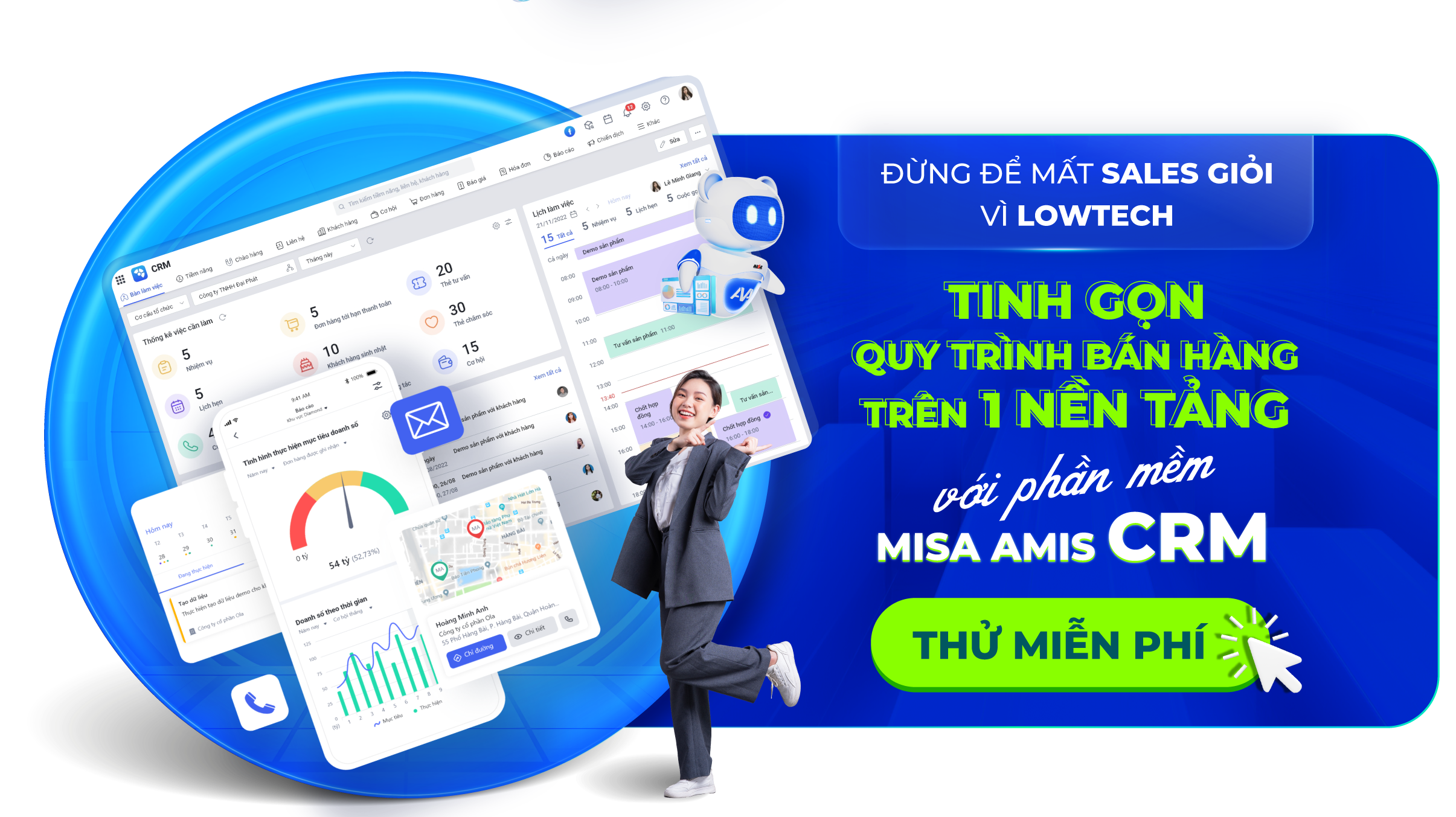 Tinh gọn quy trình trên 1 nền tảng duy nhất với MISA AMIS CRM.