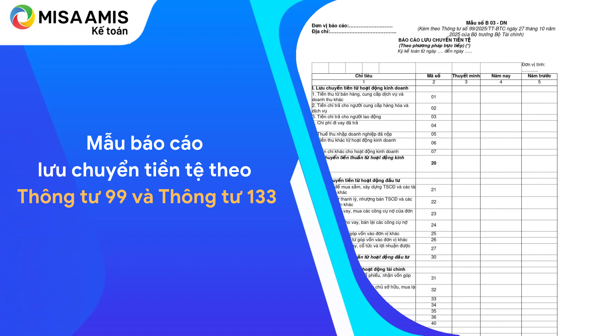 mẫu báo cáo lưu chuyển tiền tệ
