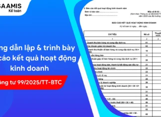 Hướng dẫn lập và trình bày báo cáo kết quả hoạt động kinh doanh theo thông tư Thông tư 99/2025/TT-BTC báo cáo kết quả kinh doanh