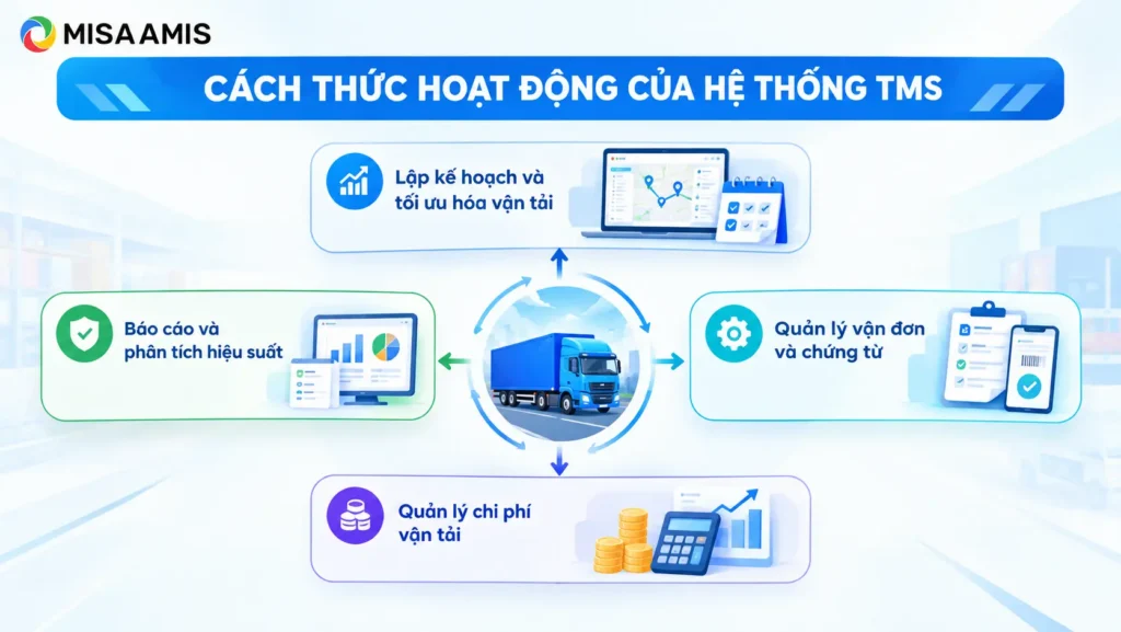 Hệ thống quản lý vận tải hoạt động như thế nào?