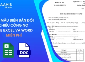 Tải mẫu biên bản đối chiếu công nợ bằng Excel và Word mới nhất Tải biên bản đối chiếu công nợ file Excel và Word