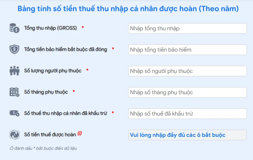 công cụ tính lương