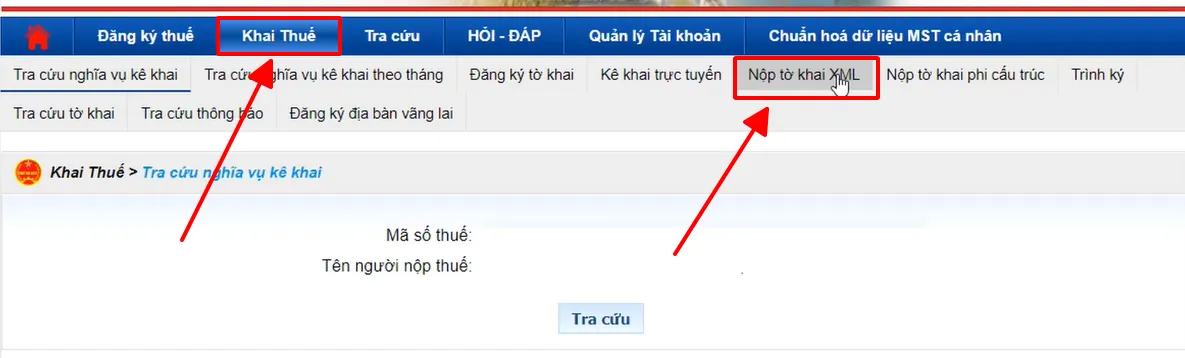 Bước 2 - Nộp bản thuyết minh BCTC trên thuế điện tử