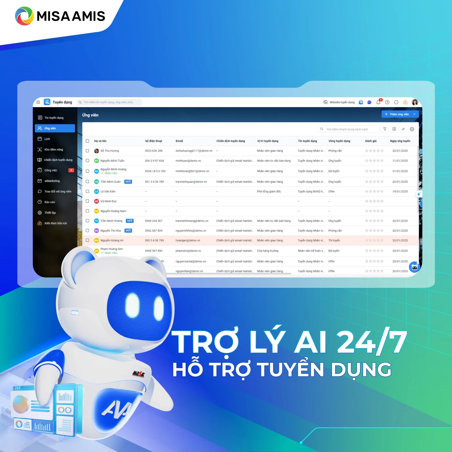 chatbot tuyển dụng tự động