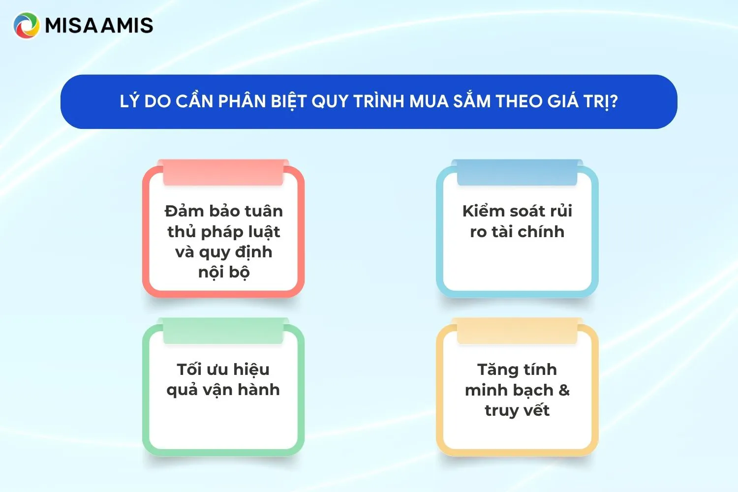 Lý do cần phân biệt quy trình mua sắm theo giá trị?