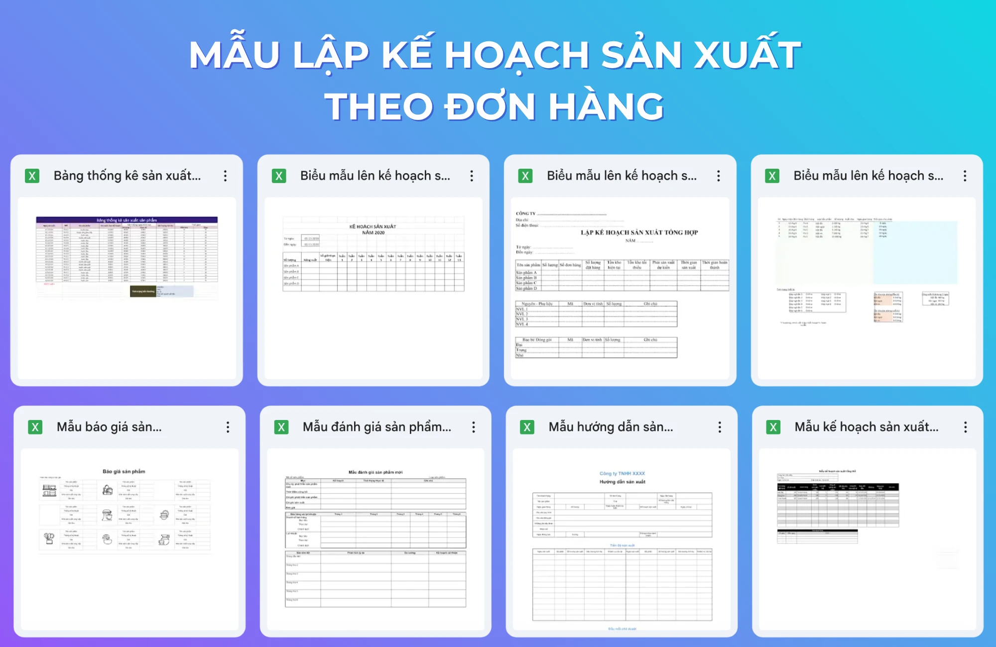 mẫu lập kế hoạch sản xuất theo đơn hàng