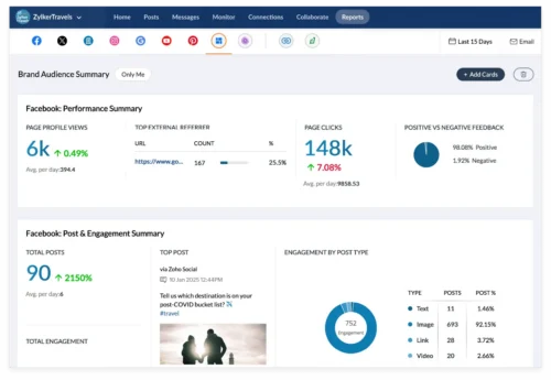 phần mềm Zoho Social