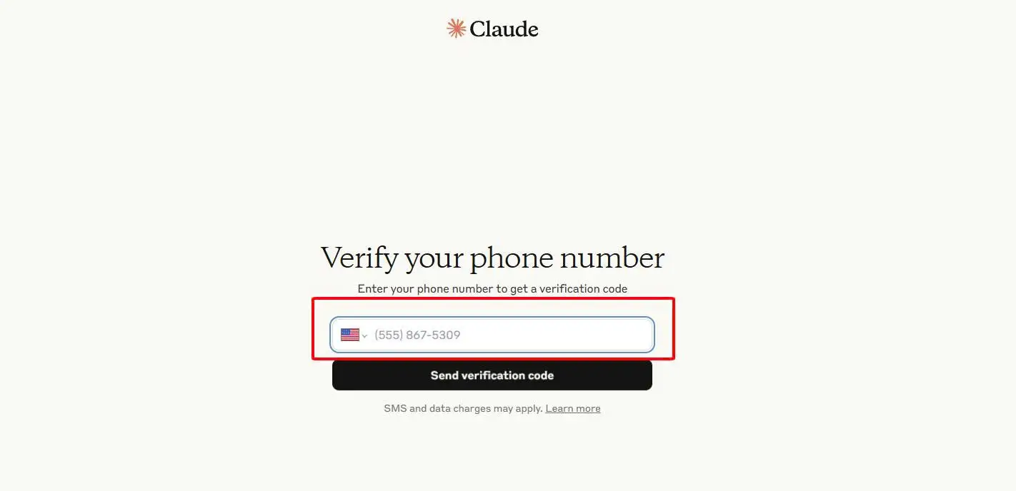 Xác thực số điện thoại Claude AI