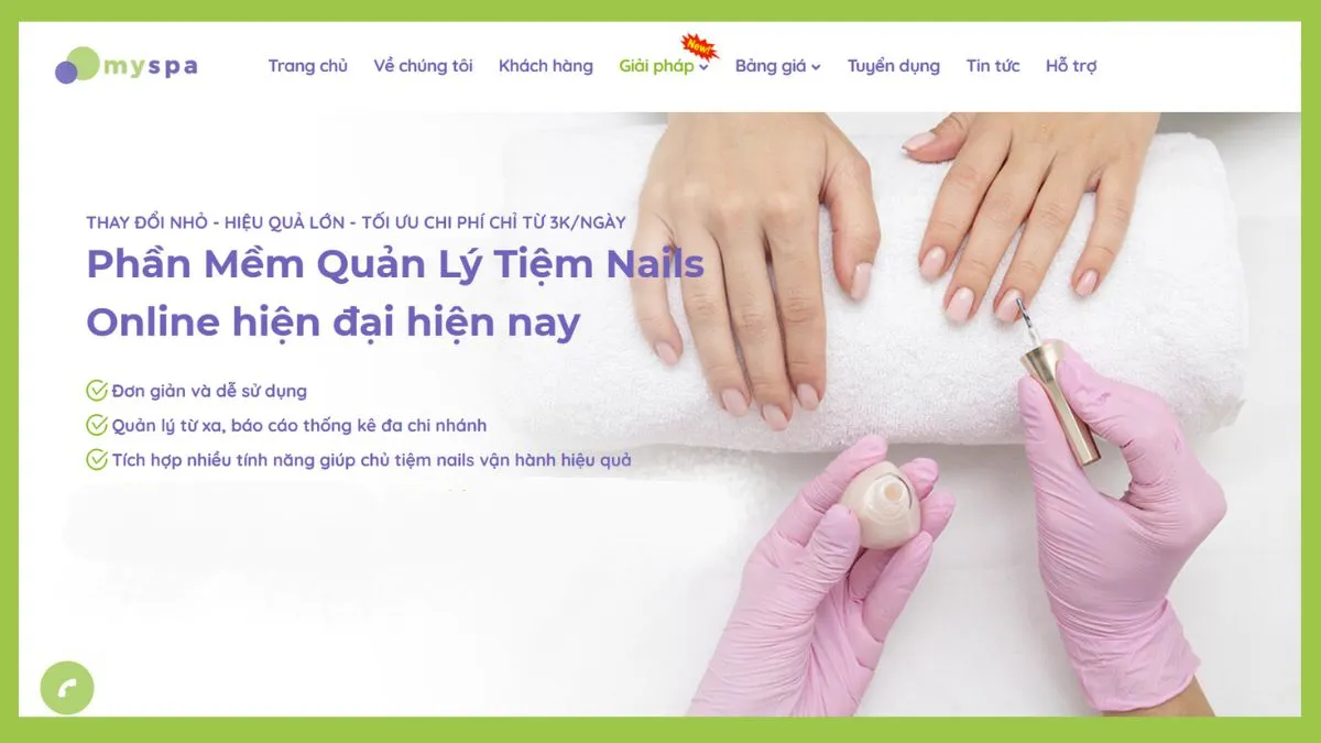 Myspa – Phần mềm quản lý salon, nail hiệu quả
