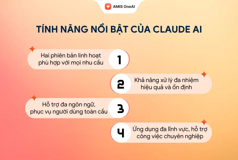 Các tính năng nổi bật của chatbot Claude AI