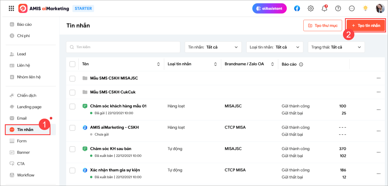 phần mềm AMIS aiMarketing