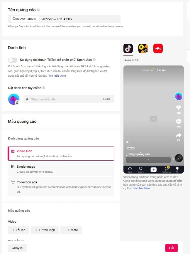 Bước 7: Tạo quảng cáo TikTok