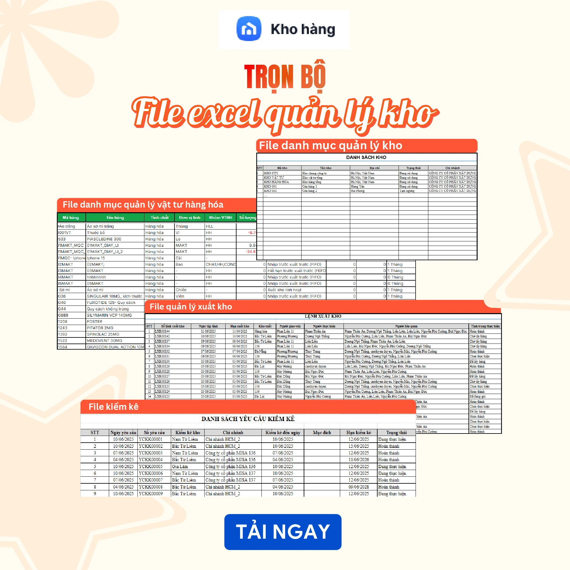 File excel quản lý kho