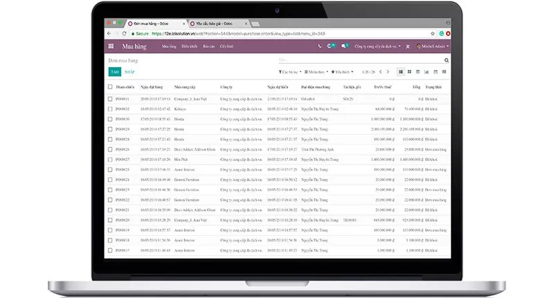 Phân hệ Quản lý mua hàng của phần mềm ERP Viet