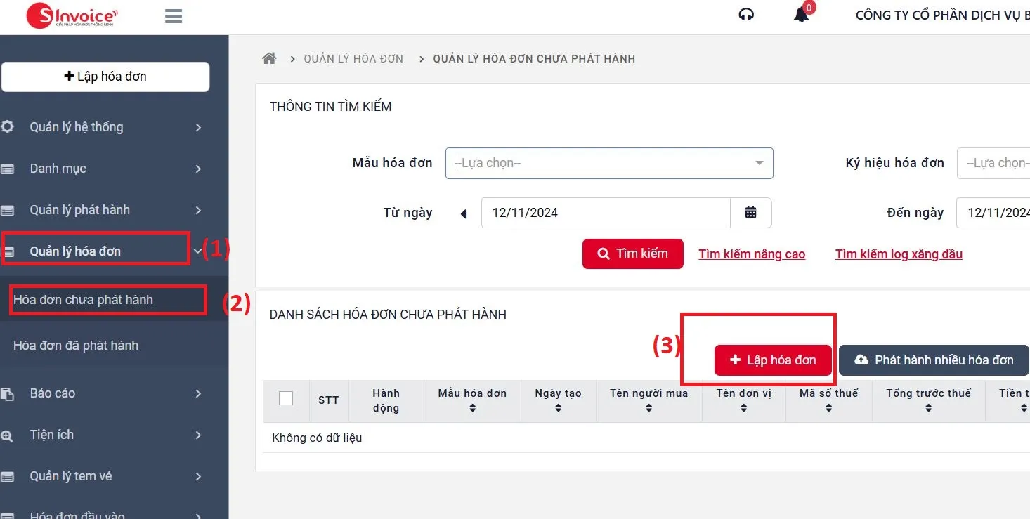 Phần mềm xuất hóa đơn điện tử S-Invoice