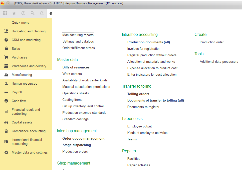 Giải pháp quản trị tổng thể doanh nghiệp 1C:Company Management