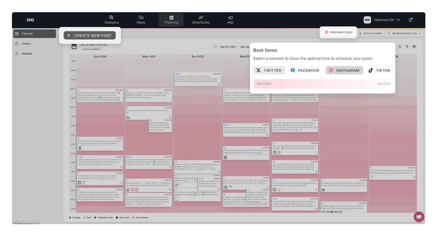 Phần mềm Metricool