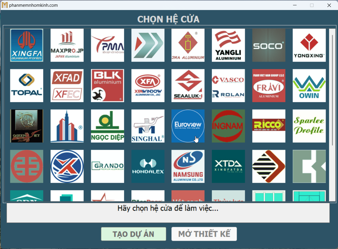 Phần mềm nhôm kính WINDOW STAR 2011