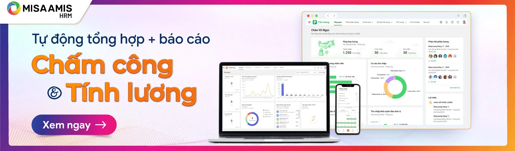 Chấm dứt tình trạng tính công chậm chễ và sai số liệu với giải pháp tự động, xuất báo cáo công - lương chỉ với vài click. Tìm hiểu ngay