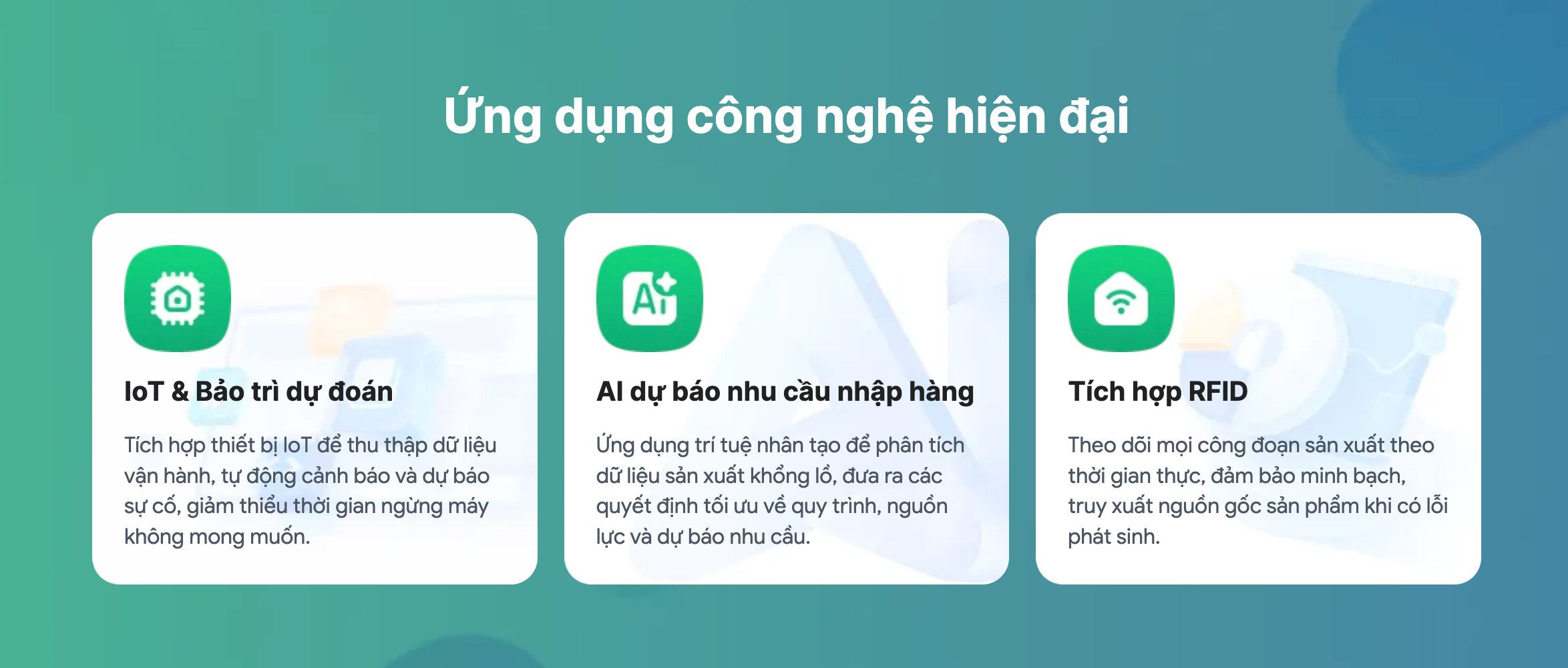 MISA AMIS Sản xuất còn ứng dụng các công nghệ tiên tiến