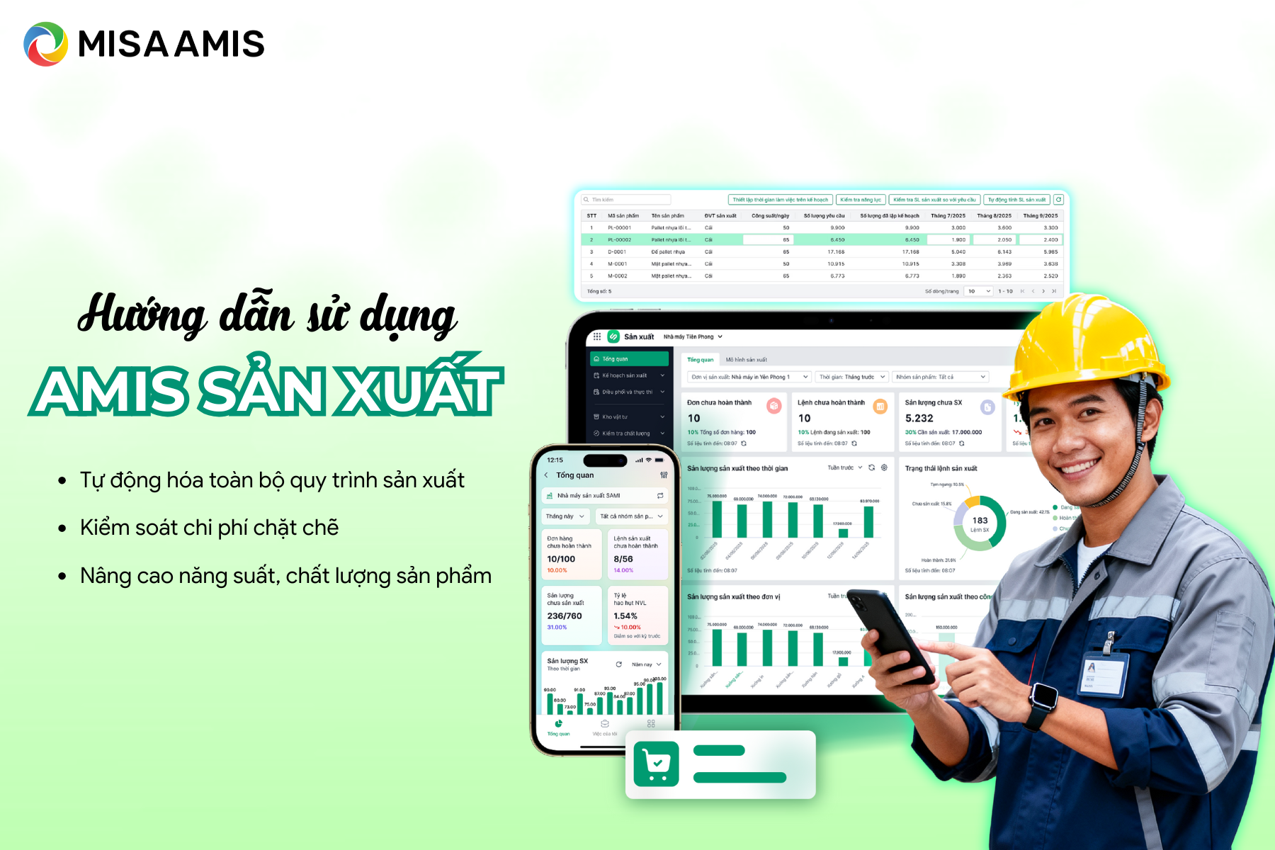 hướng dẫn sử dụng amis sản xuất