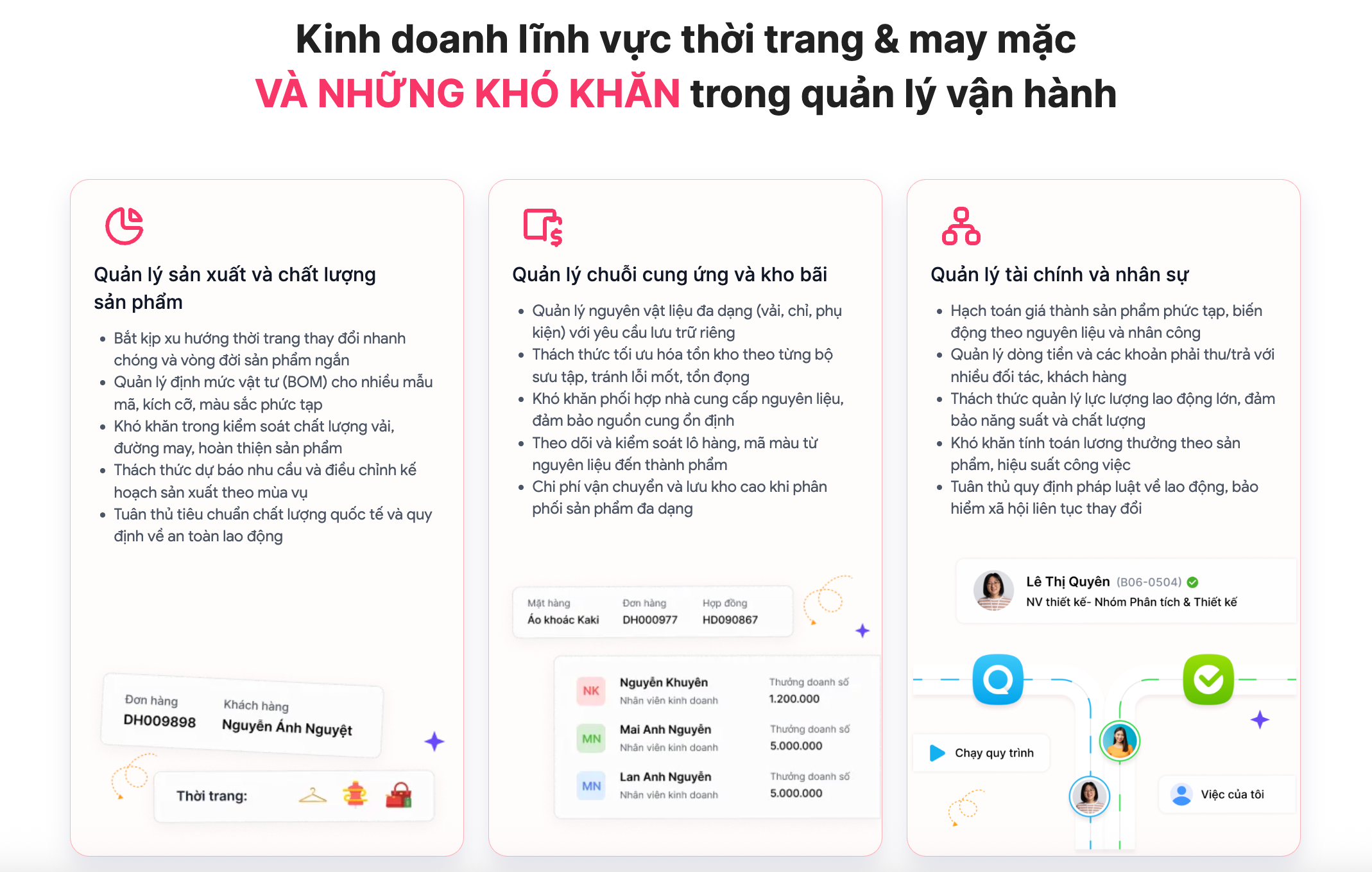 Những khó khăn của doanh nghiệp sản xuất may mặc thường gặp