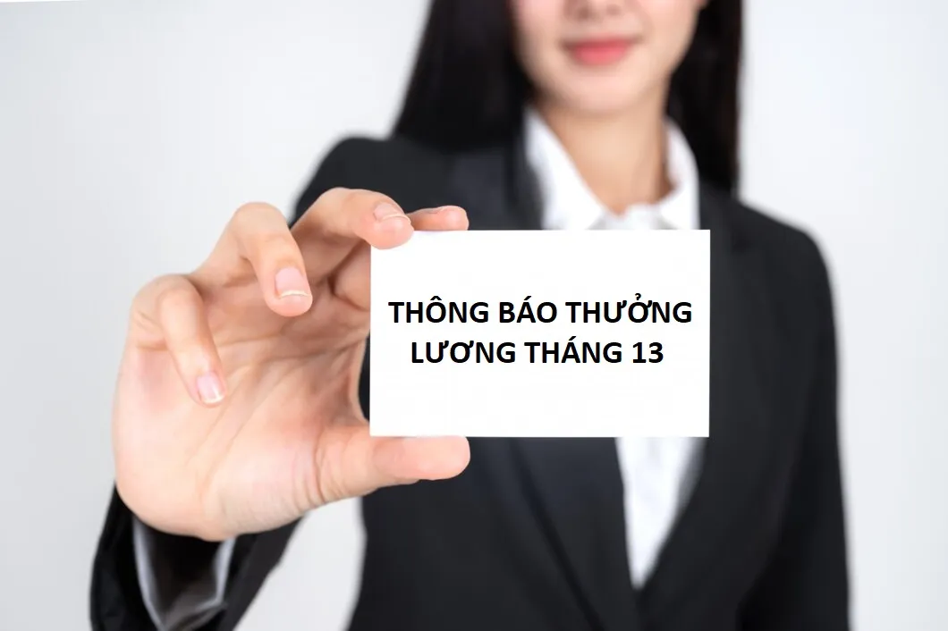 mẫu thông báo thưởng lương tháng 13