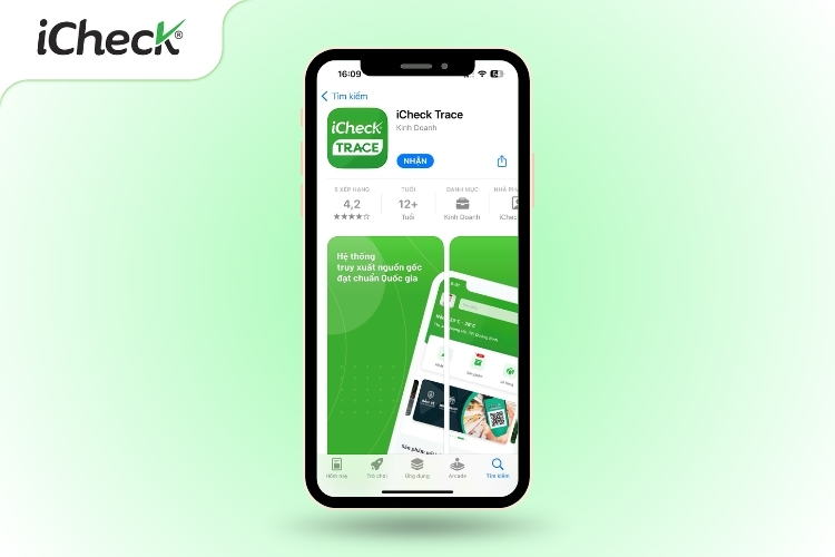 Giao diện app mobile của iCheck Trace