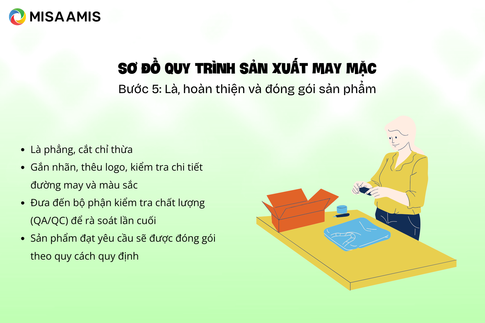 Bước 5: Là, hoàn thiện và đóng gói sản phẩm