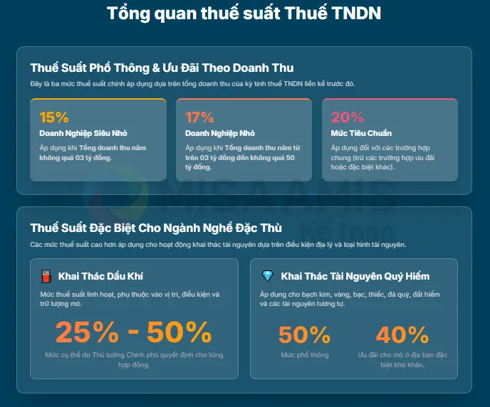 Mức thuế suất thuế thu nhập doanh nghiệp 2205