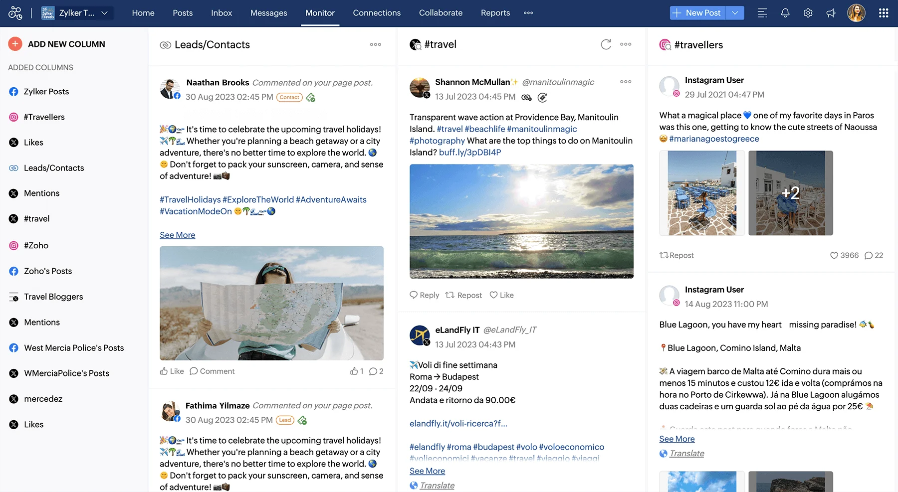Phần mềm Zoho social