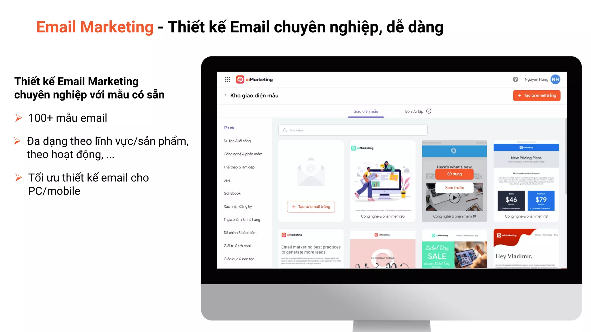 Gửi email tự động hóa với AMIS aiMarketing