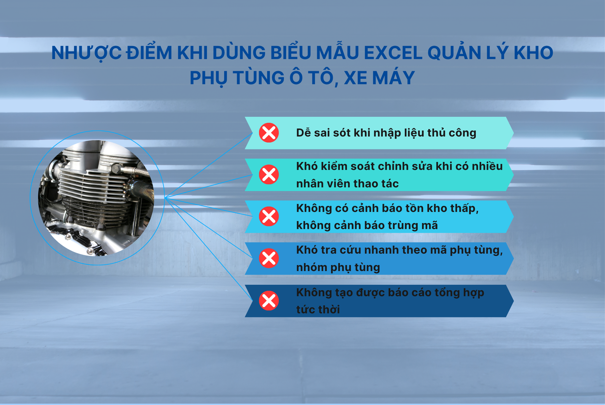 Nhược điểm sử dụng biểu mẫu quản lý kho phụ tùng