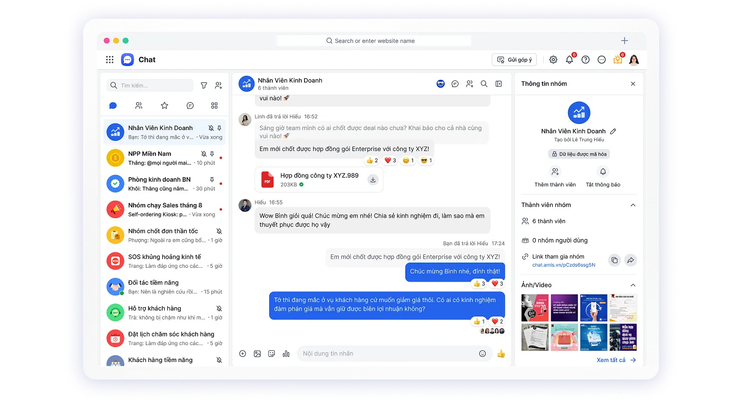 Gửi báo cáo nhanh ngay trên phần mềm